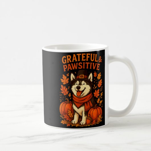 Cute Fall Pumpkin Autumn Dog Lover Tee  Kaffeetasse (Rechts)