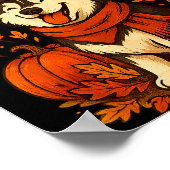 Cute Fall Pumpkin Autumn Dog Lover Tee  Poster (Ecke)