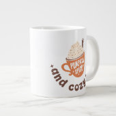 Cute Fall Pumpkin Spice and Cozy vibes  Jumbo-Tasse (Vorderseite Rechts)
