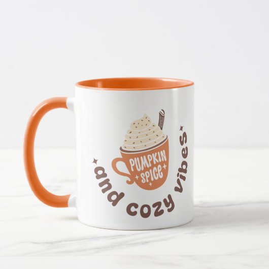 Cute Fall Pumpkin Spice and Cozy vibes Tasse (Links)