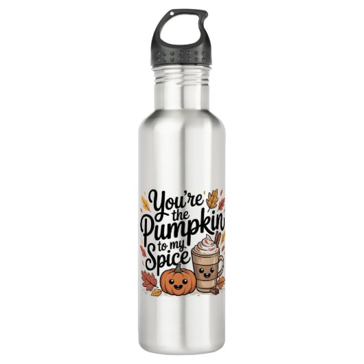 Cute fall quote pumpkin spice season edelstahlflasche (Vorderseite)