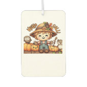Cute Fall Scarecrow with Pumpkins Oversized T-Shir Autolufterfrischer (Vorderseite)