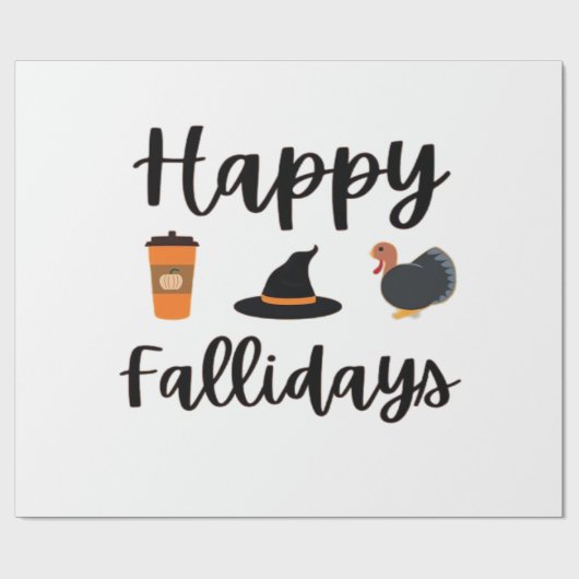 Cute Fall season Happy Fallidays Thanksgiving Hall Geschenkpapier (Flach)