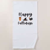 Cute Fall season Happy Fallidays Thanksgiving Hall Strandtuch (Vorderseite)
