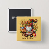Cute Fall Seasonal gnome party Button (Vorne & Hinten)