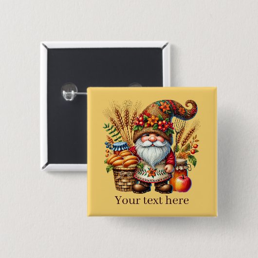 Cute Fall Seasonal gnome party Button (Vorne & Hinten)