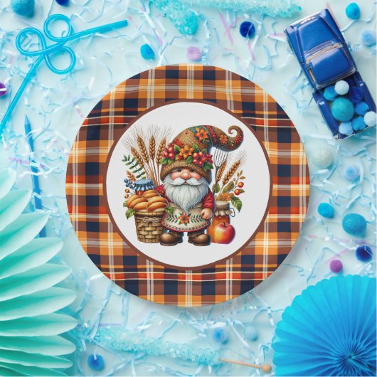 Cute Fall Seasonal gnome party  Pappteller (Party)