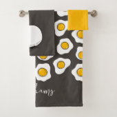 Cute Family Name Fried Eggs Pattern Breakfast  Badhandtuch Set (Insitu)