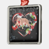 Cute Family Pet Name and Date Christmas Ornament Aus Metall (Links)