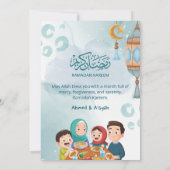 Cute Family Ramadan Iftar Invitation Einladung (Rückseite)