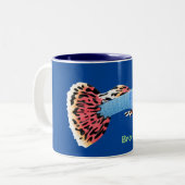 Cute fancy guppy tropical fish cartoon zweifarbige tasse (Vorderseite Links)