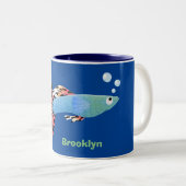 Cute fancy guppy tropical fish cartoon zweifarbige tasse (VorderseiteRechts)