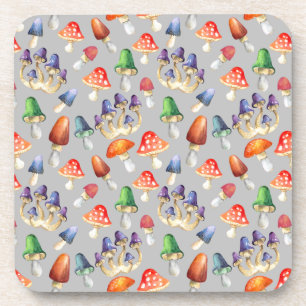 Cute fantastic mushrooms throw pillow getränkeuntersetzer