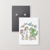 Cute Fantasy Friends – Birthday Button for Kids (Vorderseite/Rückseite)