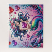 Cute Fantasy Mermaid With Hearts Puzzle (Vertikal)