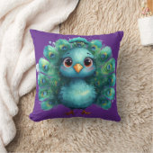 Cute Fantasy whimsical Blue Peacock Kissen (Decke)