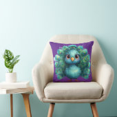 Cute Fantasy whimsical Blue Peacock Kissen (Stuhl )