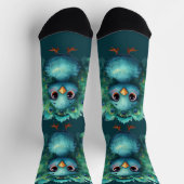 Cute Fantasy whimsical Blue Peacock  Socken (Oben)