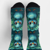 Cute Fantasy whimsical Blue Peacock  Socken (Oben)