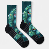 Cute Fantasy whimsical Blue Peacock  Socken (Rechts)