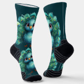 Cute Fantasy whimsical Blue Peacock  Socken (Gewinkelt)