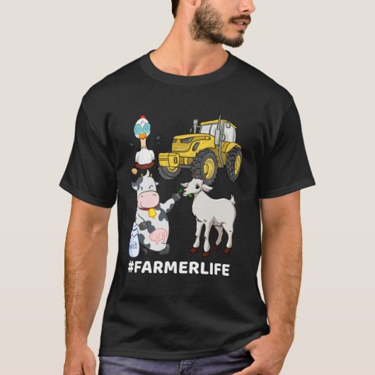 Cute Farm Animals And Tractor  Farmer & Farming T-Shirt (Vorderseite)
