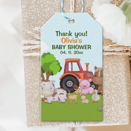 Cute Farm animals Baby Shower Geschenkanhänger
