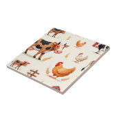 Cute Farm Animals Barn Pattern Fliese (Seite)