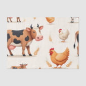 Cute Farm Animals Barn Pattern Seidenpapier (Vorderseite)