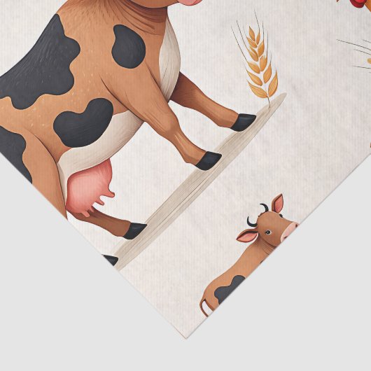 Cute Farm Animals Barn Pattern Seidenpapier (Ausschnitt)