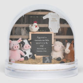 Cute Farm Animals Digital Pregnancy Announcement  Schneekugeln (Vorderseite)