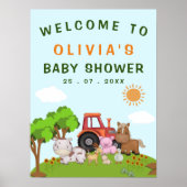 Cute Farm Animals Gender Neutral Baby Shower Poster (Vorne)