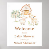 Cute Farm Barn Baby Shower Welcome Poster (Vorne)
