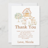 Cute Farm Barn Birthday Dankeskarte (Vorderseite)