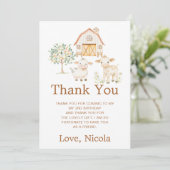 Cute Farm Barn Birthday Dankeskarte (Stehend Vorderseite)