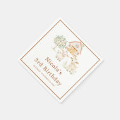 Cute Farm Barn Cows Birthday Serviette (Ecke)