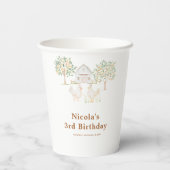 Cute Farm Barn Hens Birthday Pappbecher (Rückseite)