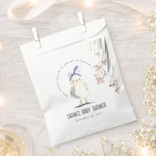 Cute Farm Chick Watercolor Floral Baby Shower Geschenktütchen (Ausgeschnitten)