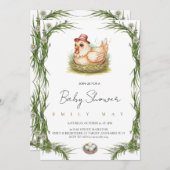 ِCute Farm Chicken Baby Shower Einladung (Vorne/Hinten)