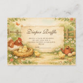 Cute Farm Chicks Baby Shower Diapper Raffle Begleitkarte (Vorderseite)