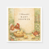 Cute Farm Chicks Baby Shower Serviette (Vorderseite)