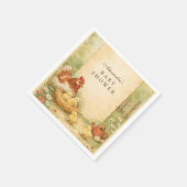 Cute Farm Chicks Baby Shower Serviette (Ecke)