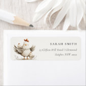 Cute Farm Mum and Baby Chick Floral Address (Insitu)