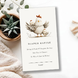 Cute Farm Mum Baby Chick Diaper Raffle Baby Shower Begleitkarte