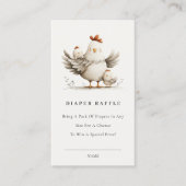 Cute Farm Mum Baby Chick Diaper Raffle Baby Shower Begleitkarte (Vorderseite)