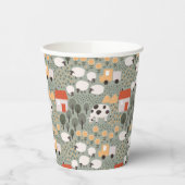 Cute Farm Scene Pattern Pappbecher (Links)