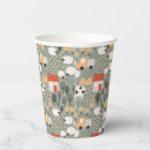 Cute Farm Scene Pattern Pappbecher (Rechts)