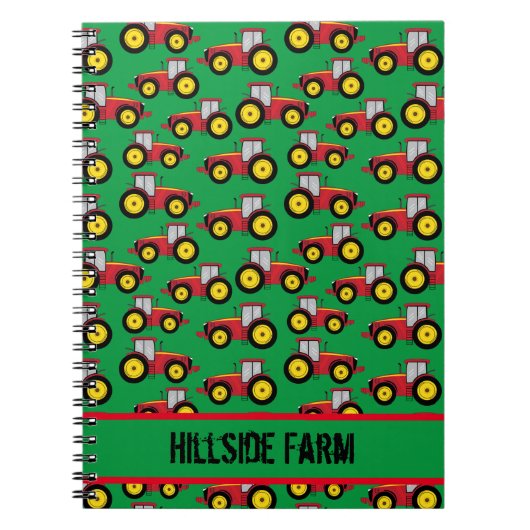 Cute Farmer Countryside Tractor in Field Patterned Notizblock (Vorderseite)