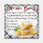 Cute Farmhouse Homemade Lemon Bars Baking Recipe Magnet (Vorne)