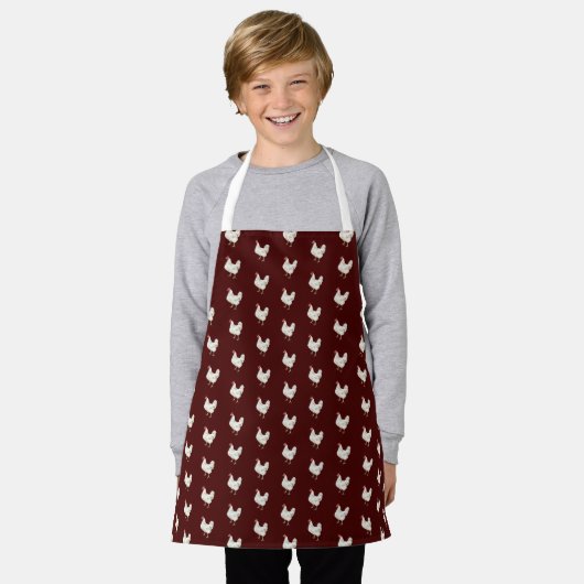 Cute Farmhouse Style Chicken Pattern Apron Schürze (Getragen)
